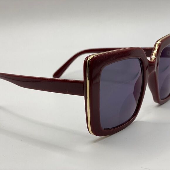 0005 Minclaa Oversized Burgundy Sunglasses NWOT main image 5